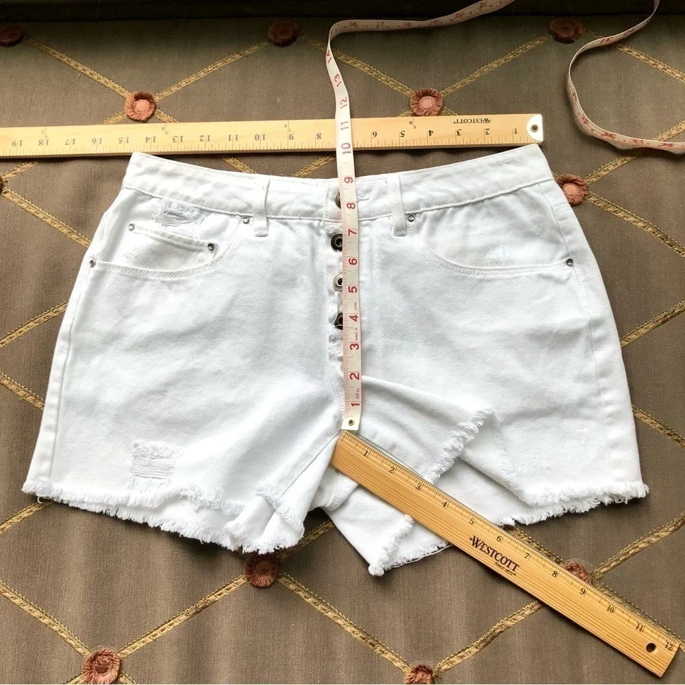 A Loves A Shorts Denim White Cotton Button Fly (27) - Picture 7 of 7